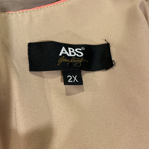 ABS Coral Pink Textured Fit and Flare Dress - Picture 8 of 10